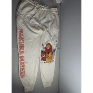 Disney The Lion King Hakuna Matata Jogger Sweatpants Cream XL 1517 Kids Girls